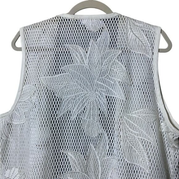 Bagatelle Palm Tree Vest Cover Up Longline Size XL Beach Coastal - Picture 4 of 10